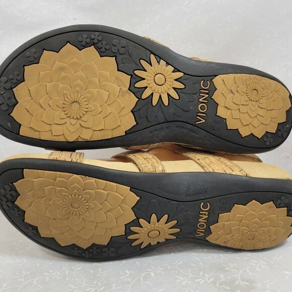 Vionic Womens Amber Adjustable Slip On Synthetic Brown Strappy Sandal Size US 7 - Picture 10 of 10